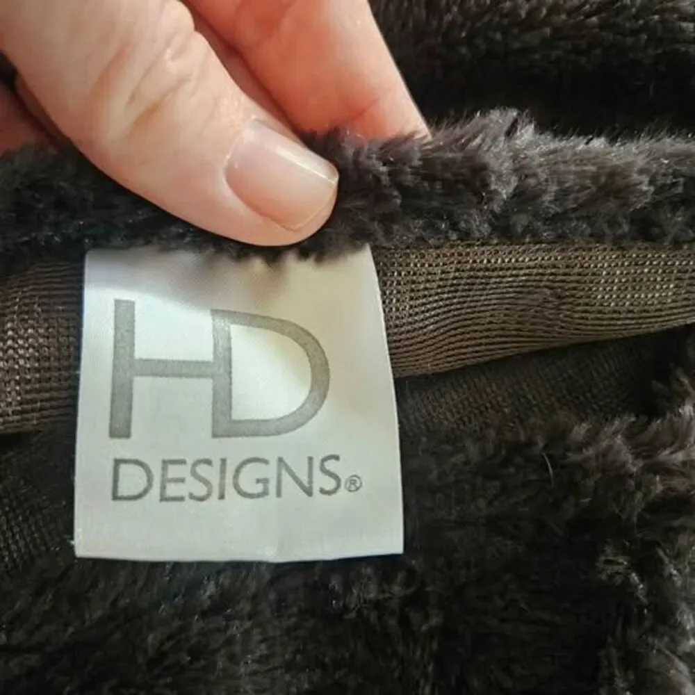 Set of 2 Grey Textured Faux Fur Bed Pillow Cases Sham Covers 36